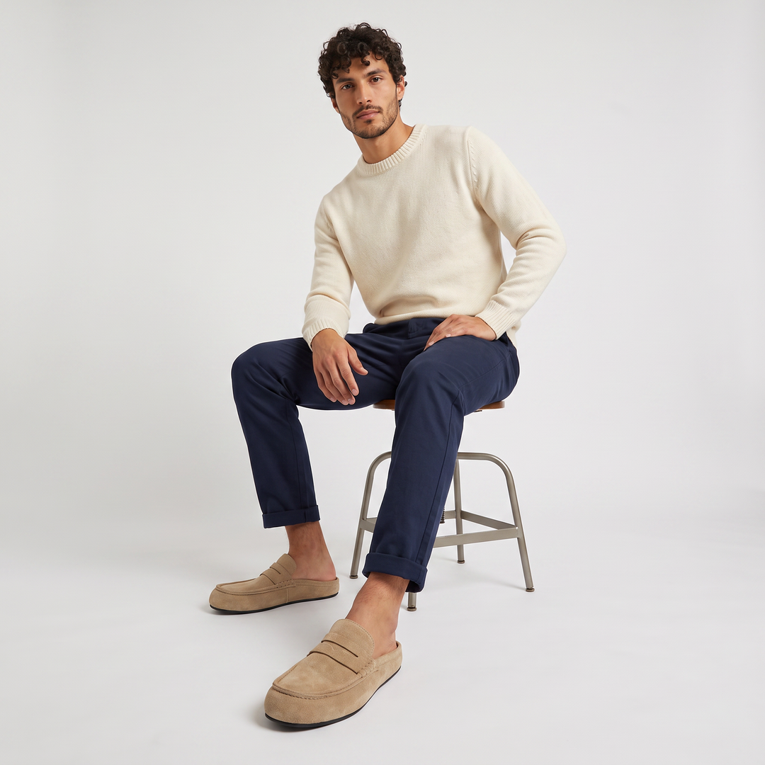 Men's Casual Suede-Look Backless Loafers