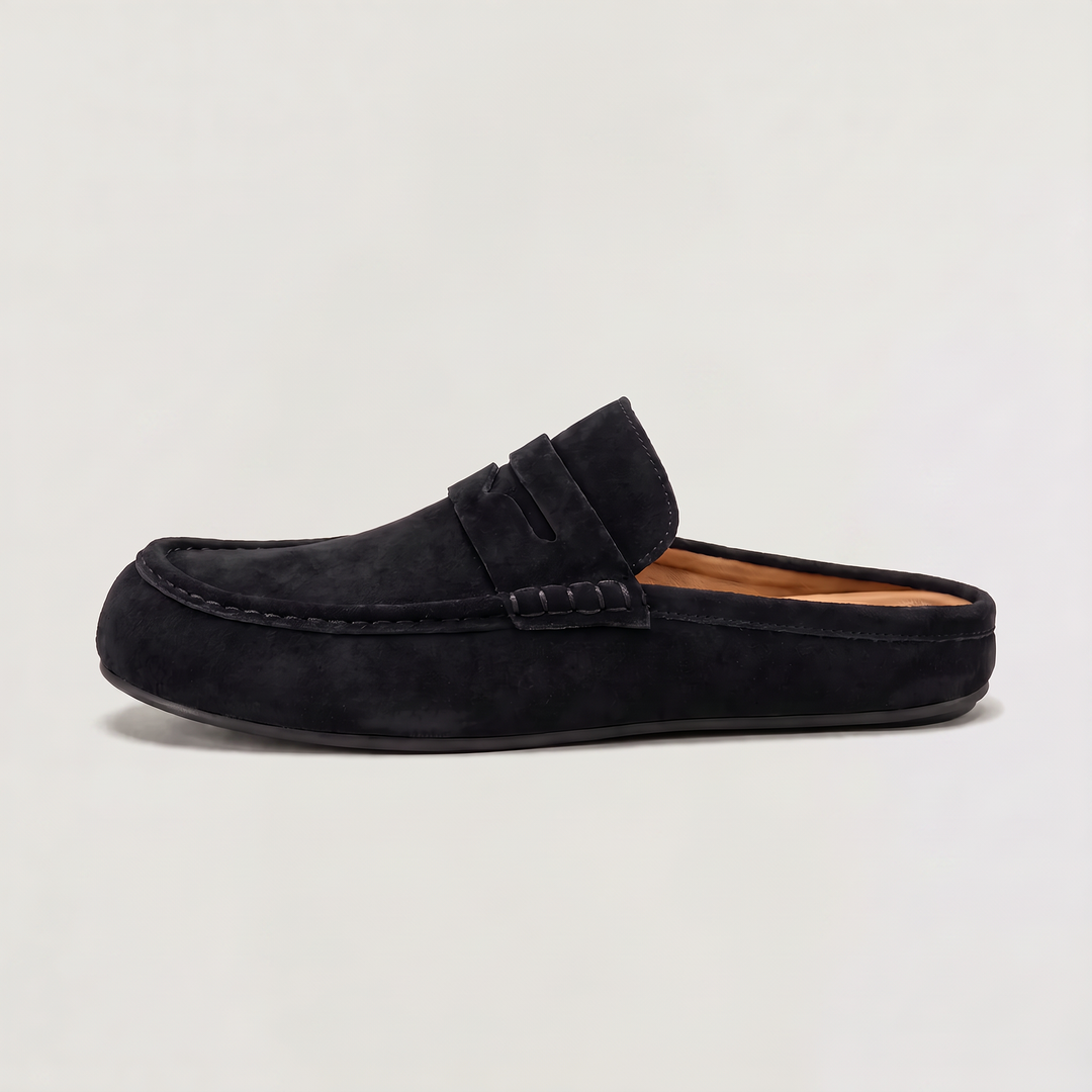 Men's Casual Suede-Look Backless Loafers