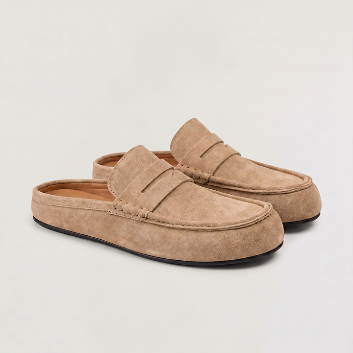 Men's Casual Suede-Look Backless Loafers
