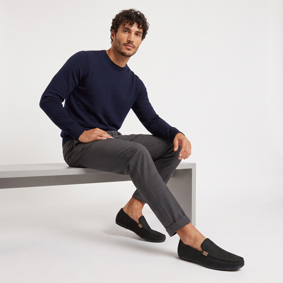 Men's Casual Canvas Textured Slip-On Loafers