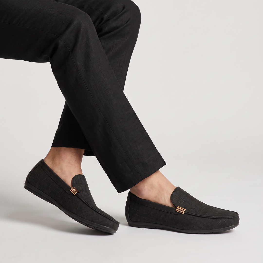 Men's Casual Canvas Textured Slip-On Loafers