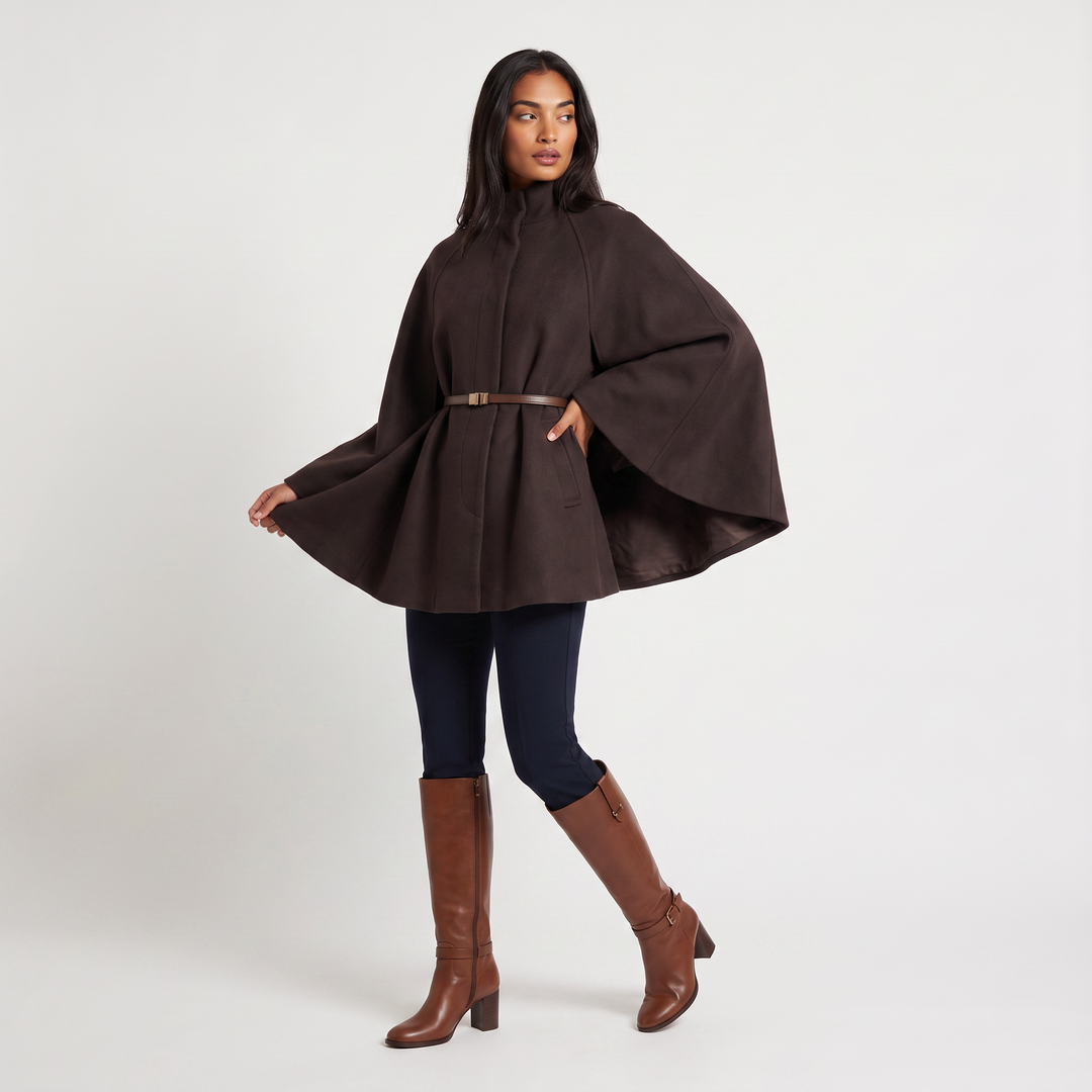 Women's Classic Long Knit Poncho Cape Coat