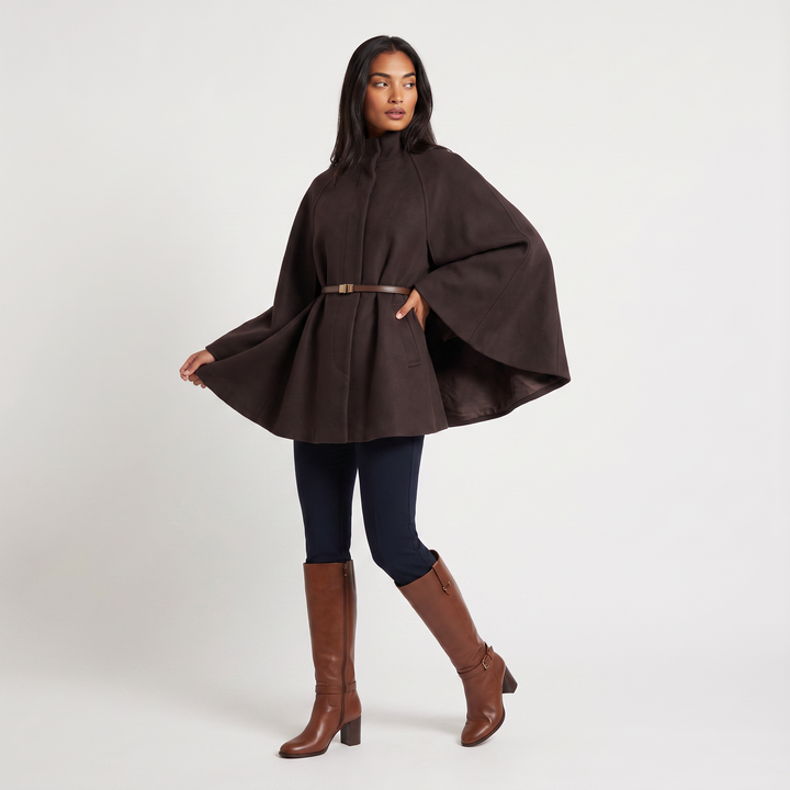 Women's Classic Long Knit Poncho Cape Coat