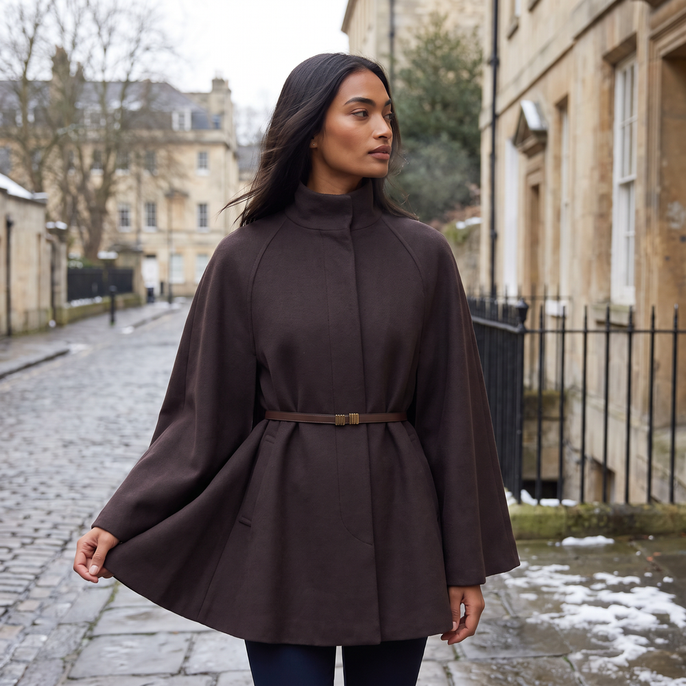 Women's Classic Long Knit Poncho Cape Coat