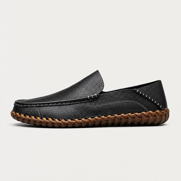 Men's Classic Leather Handstitched Slip-On Loafers