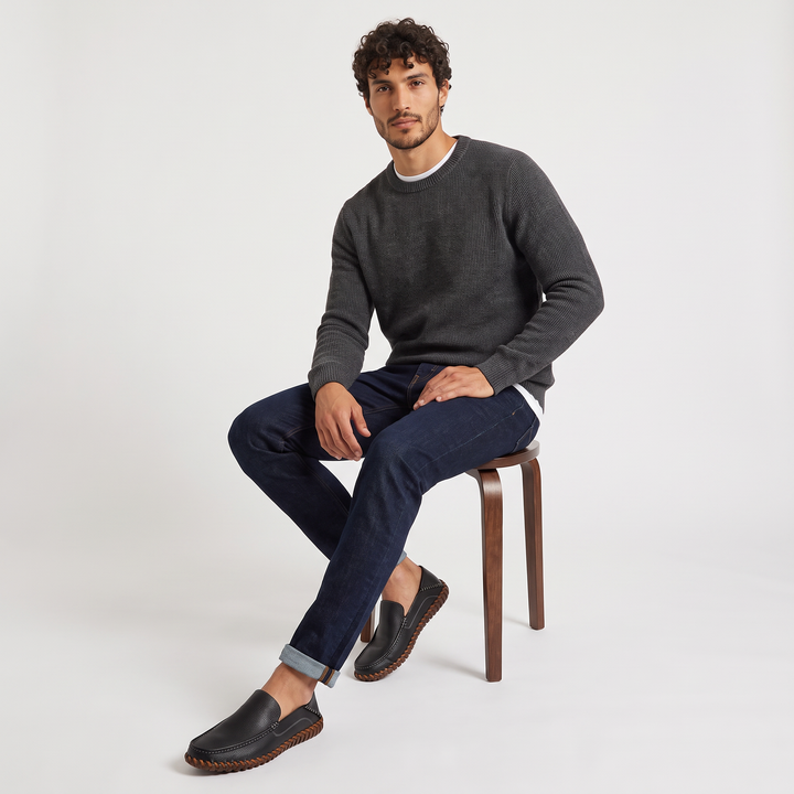 Men's Classic Leather Handstitched Slip-On Loafers