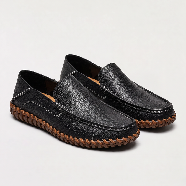 Men's Classic Leather Handstitched Slip-On Loafers