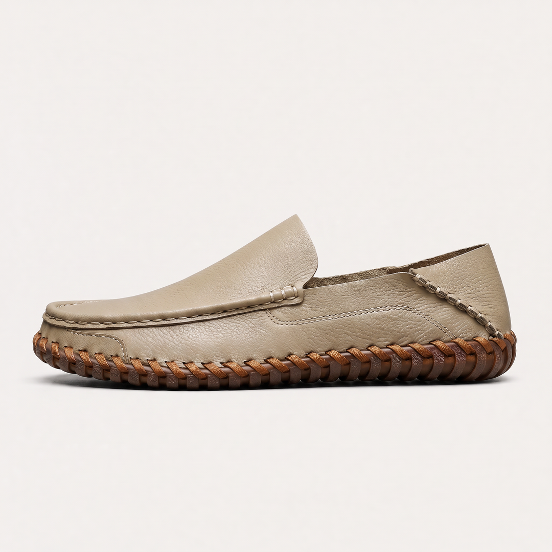 Men's Classic Leather Handstitched Slip-On Loafers