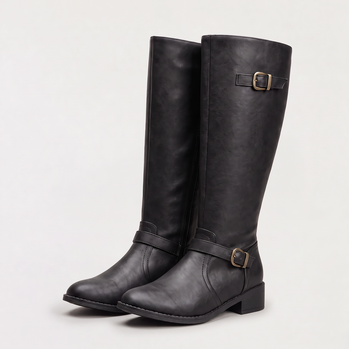 Women's Stylish PU Leather Knee-High Riding Boots