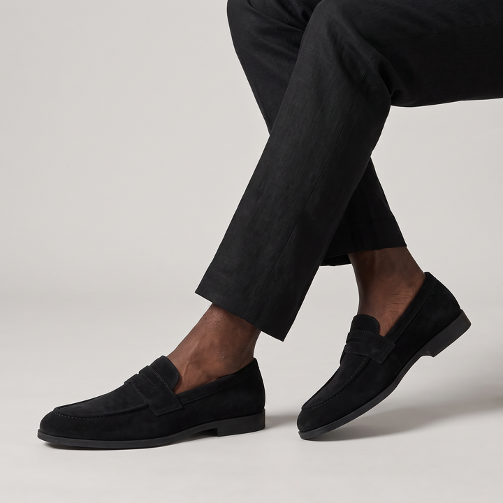 Men's Classic Suede-Look Penny Loafers