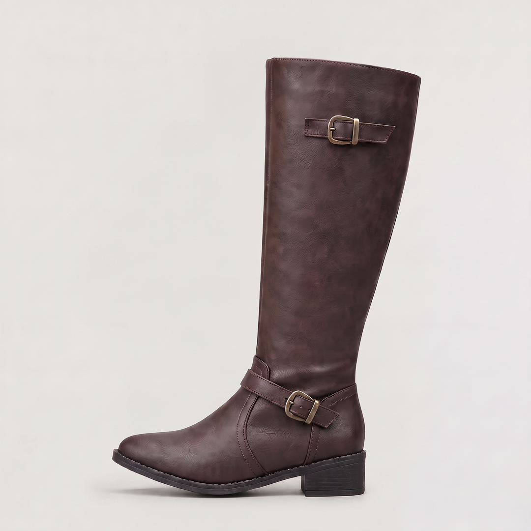 Women's Stylish PU Leather Knee-High Riding Boots