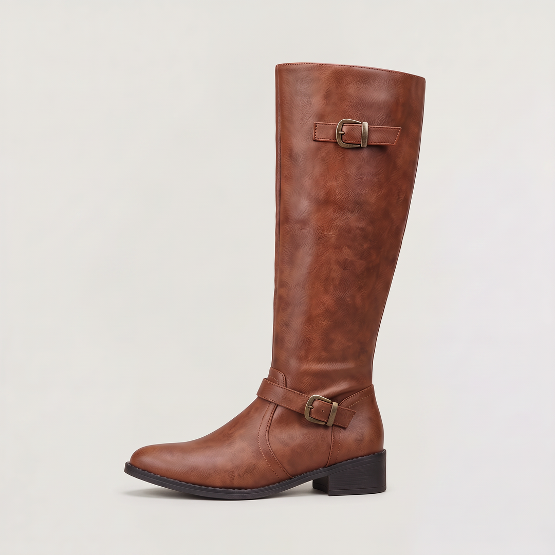 Women's Stylish PU Leather Knee-High Riding Boots