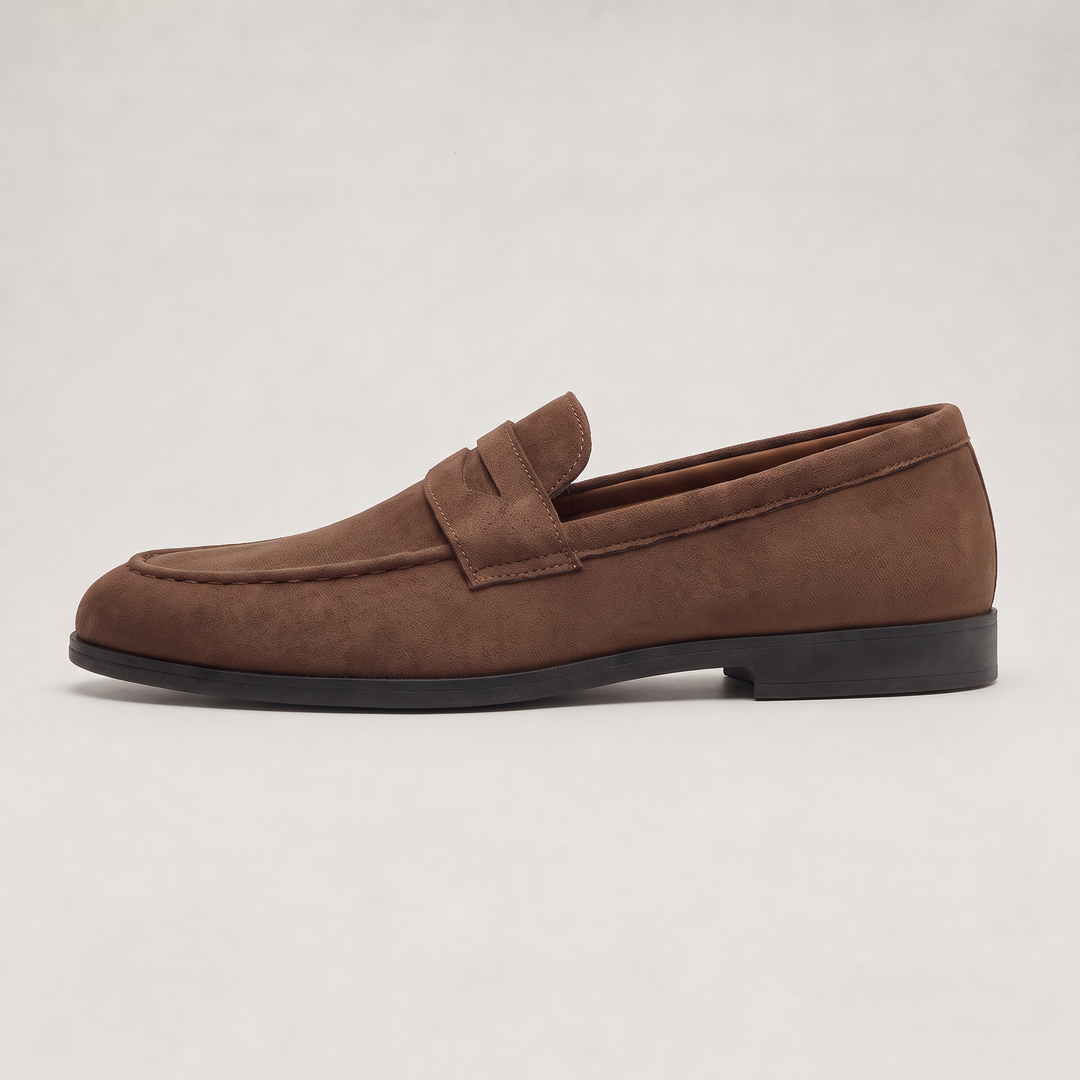 Men's Classic Suede-Look Penny Loafers