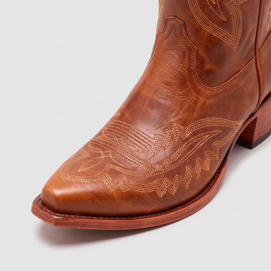 Women's Classic Leather Knee-High Cowboy Boots