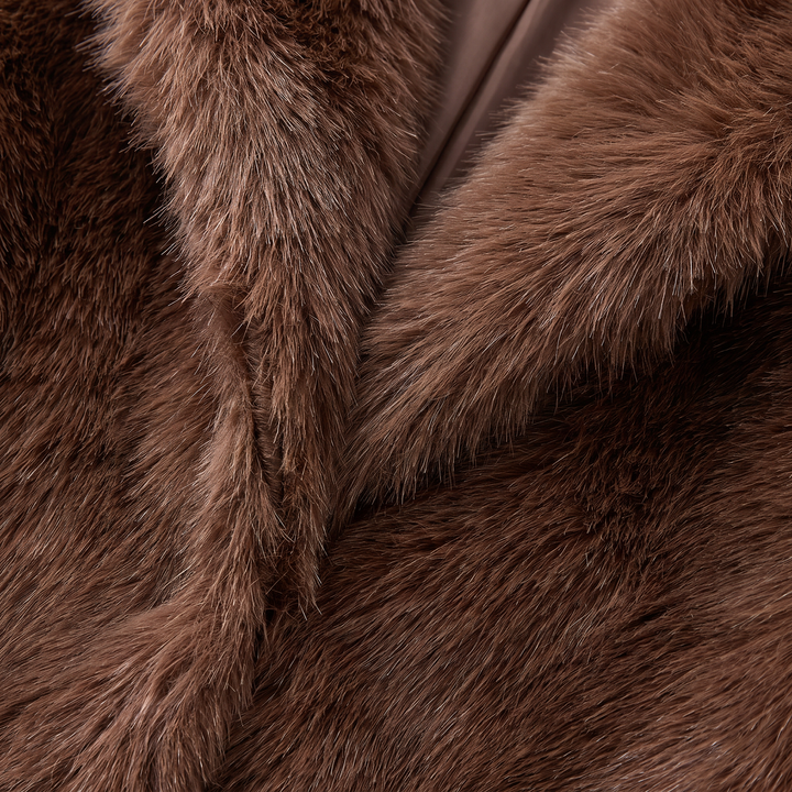 Women's Casual Faux-Fur Cropped Long Sleeve Jacket