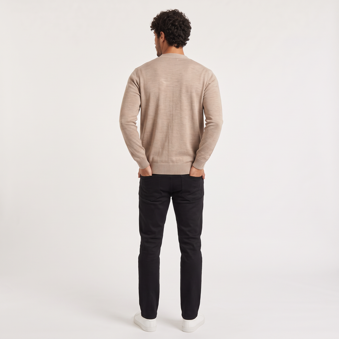 Men's Classic Knit V-Neck Button-Front Cardigan