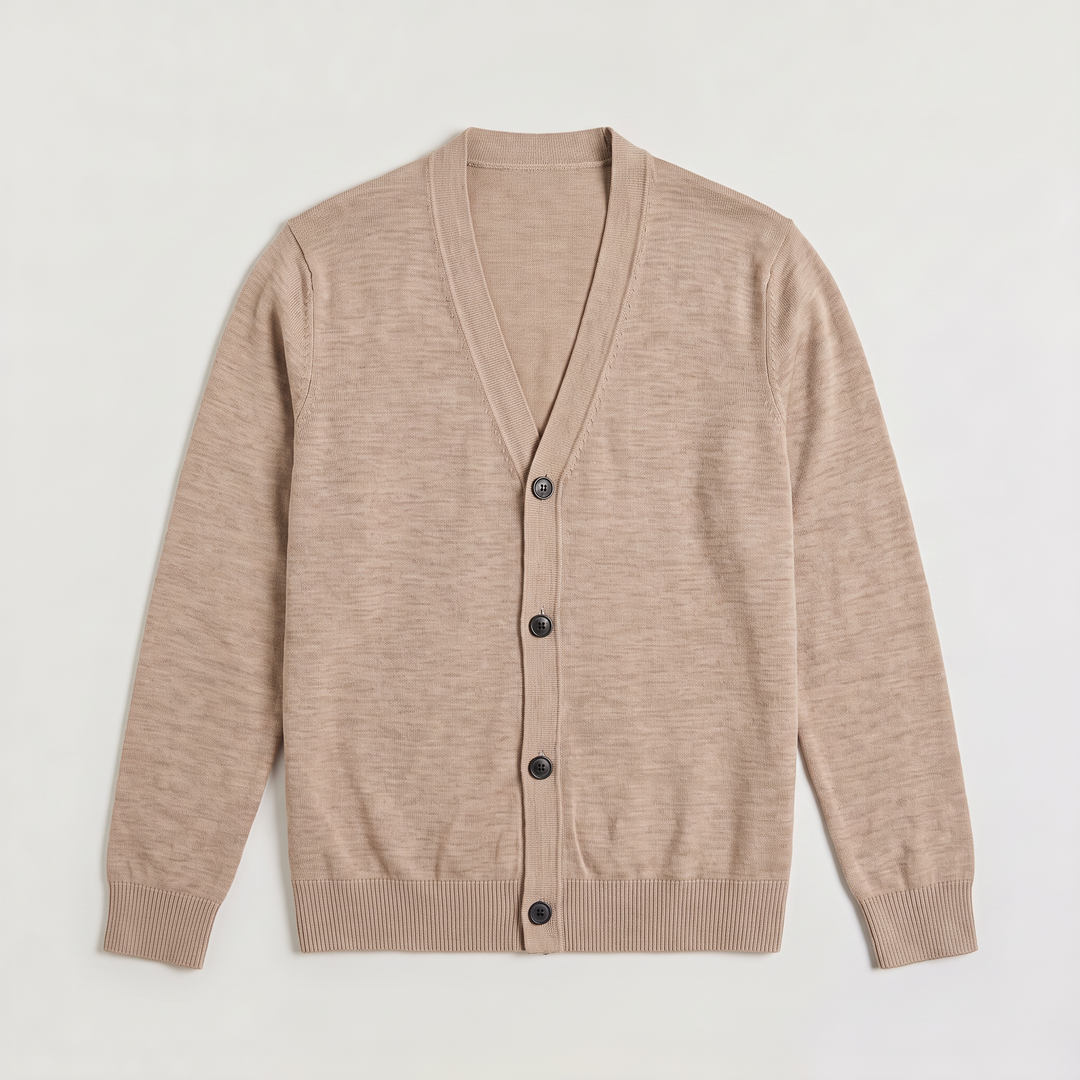 Men's Classic Knit V-Neck Button-Front Cardigan