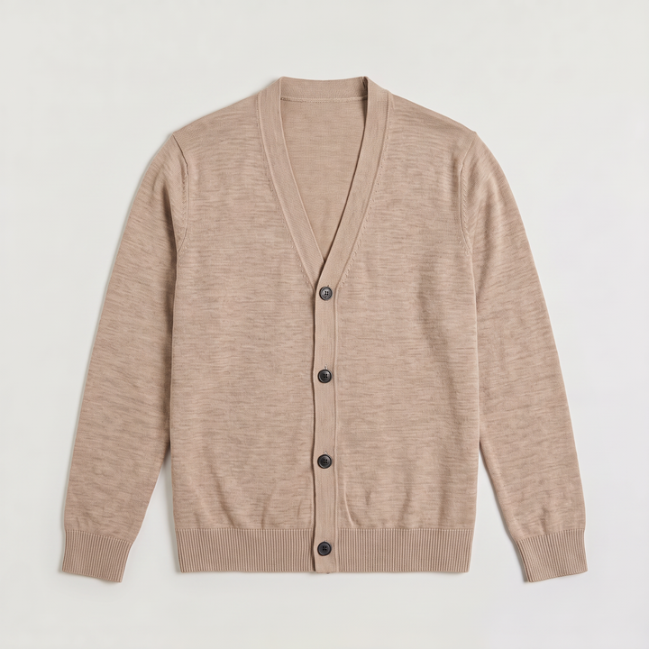 Men's Classic Knit V-Neck Button-Front Cardigan