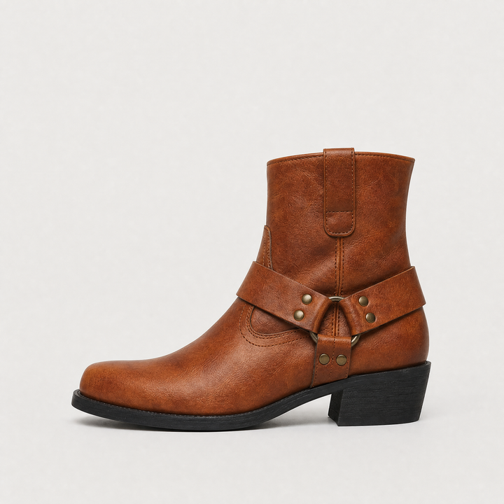 Men's Stylish Leather Strap Ankle Boots