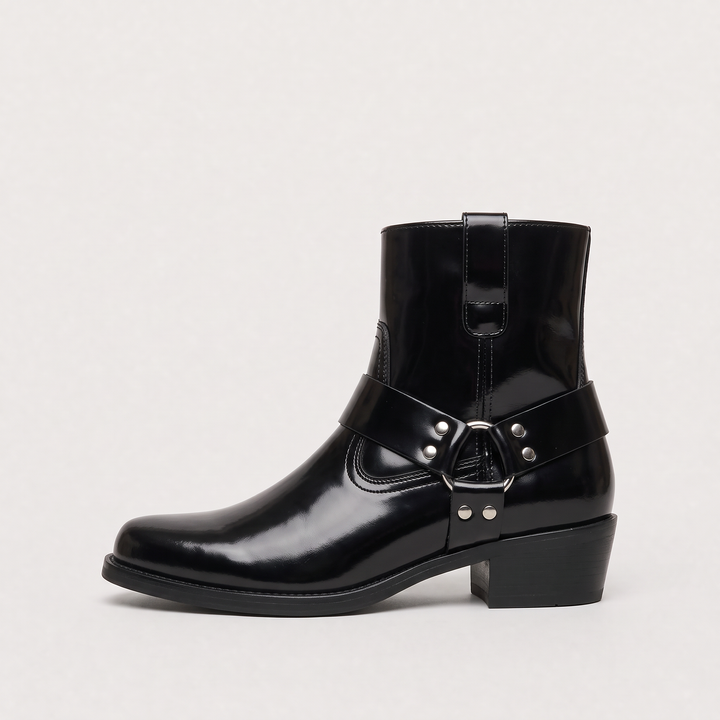 Men's Stylish Leather Strap Ankle Boots