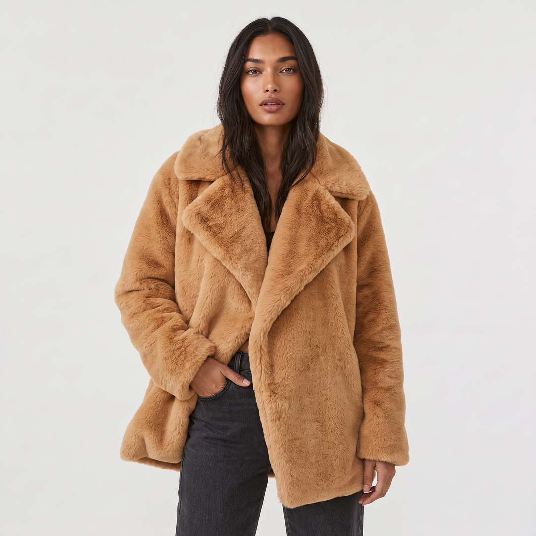 Women's Plush Oversized Short Wool Coat