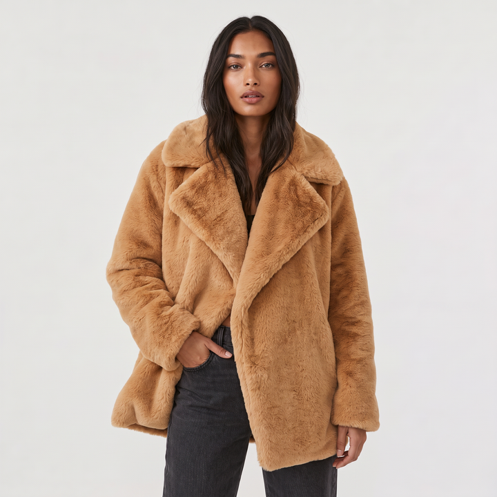 Women's Plush Oversized Short Wool Coat