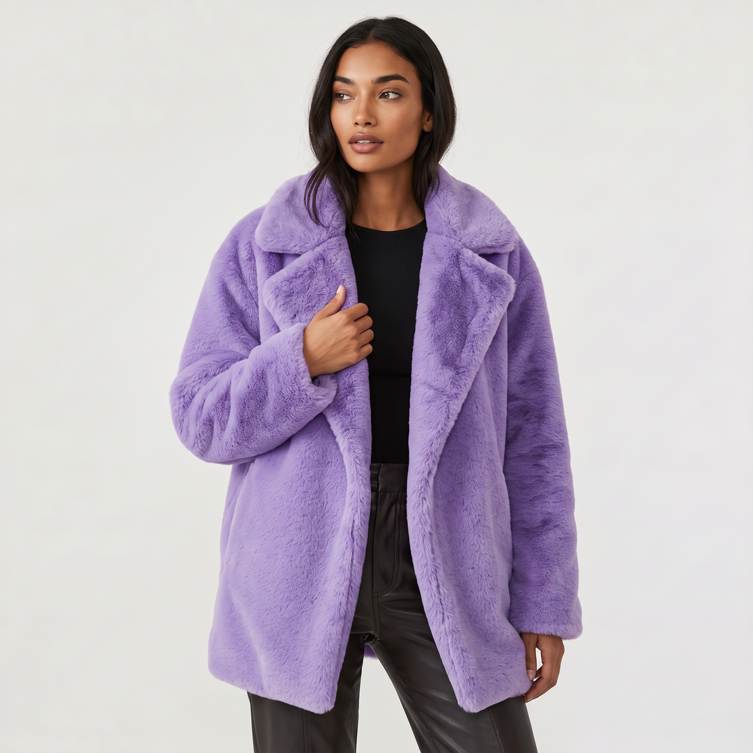 Women's Plush Oversized Short Wool Coat