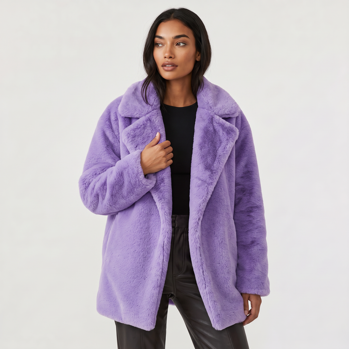 Women's Plush Oversized Short Wool Coat