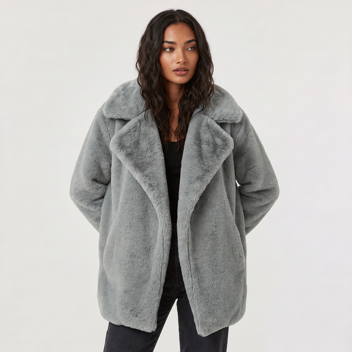 Women's Plush Oversized Short Wool Coat