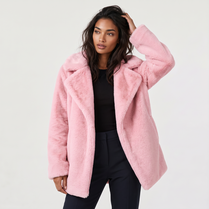 Women's Plush Oversized Short Wool Coat