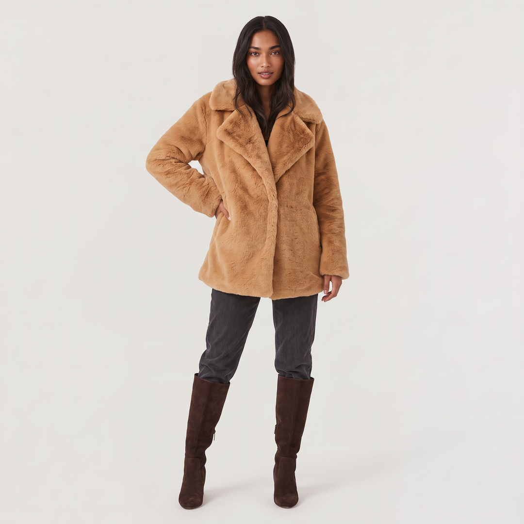Women's Plush Oversized Short Wool Coat