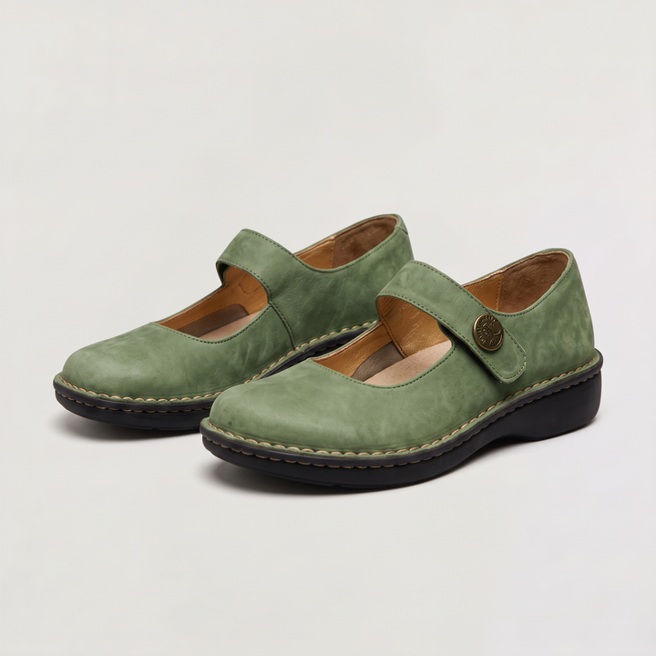 Women's Classic Leather Mary Jane Flat Shoes