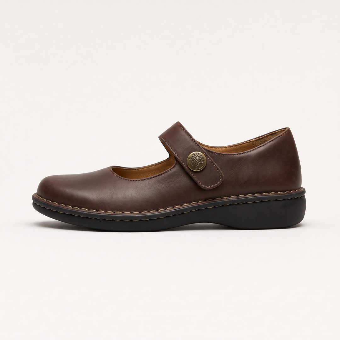 Women's Classic Leather Mary Jane Flat Shoes