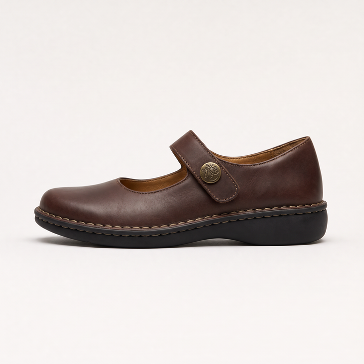 Women's Classic Leather Mary Jane Flat Shoes