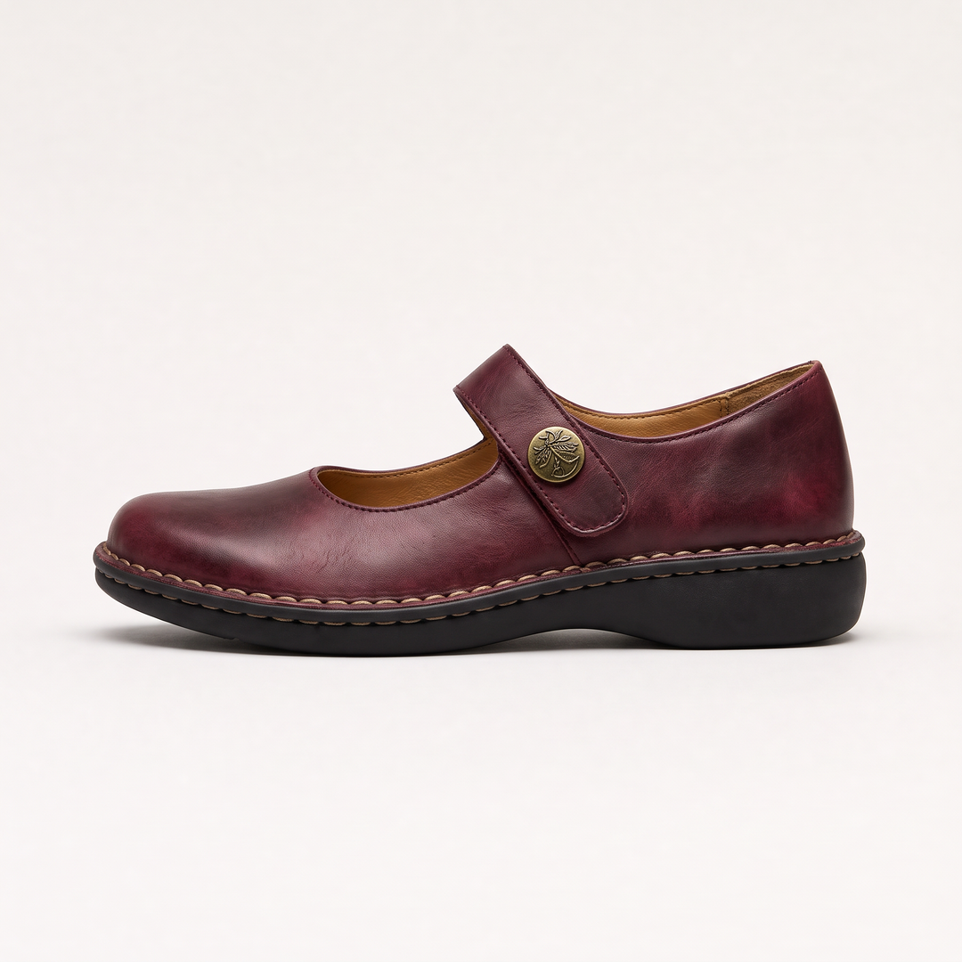 Women's Classic Leather Mary Jane Flat Shoes