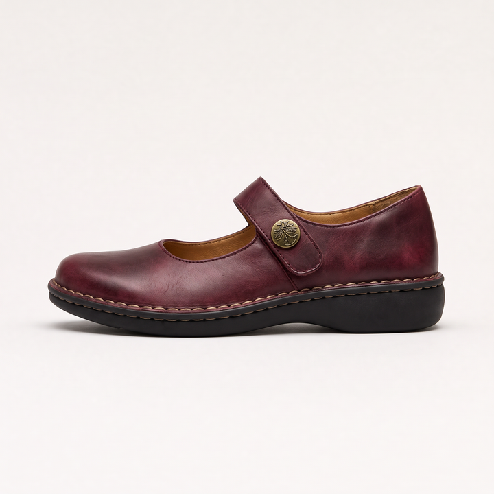 Women's Classic Leather Mary Jane Flat Shoes