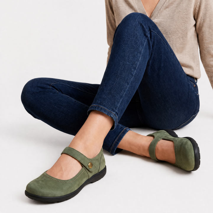 Women's Classic Leather Mary Jane Flat Shoes