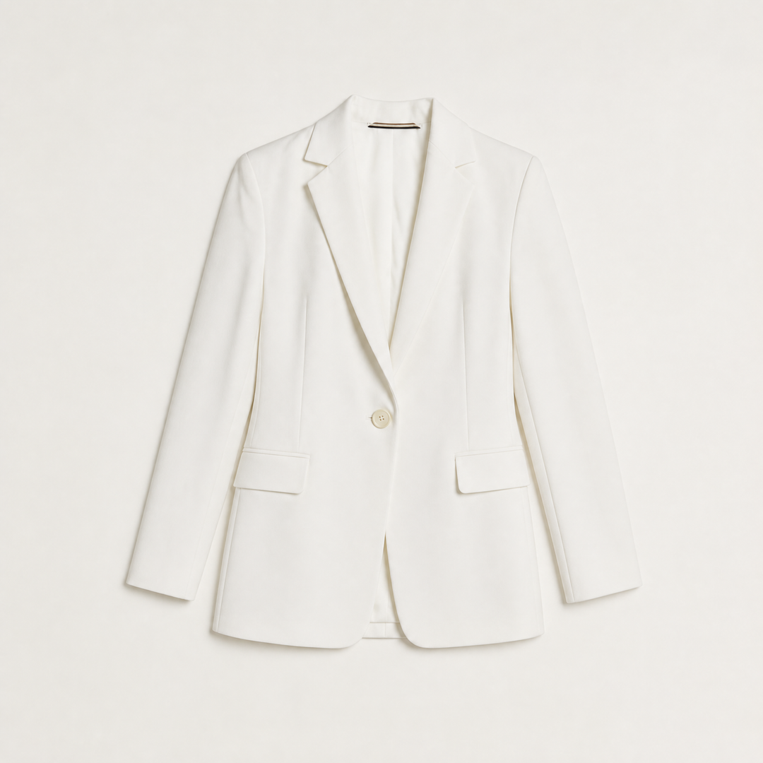 Women's Classic Wool Blend Tailored Single-Button Blazer