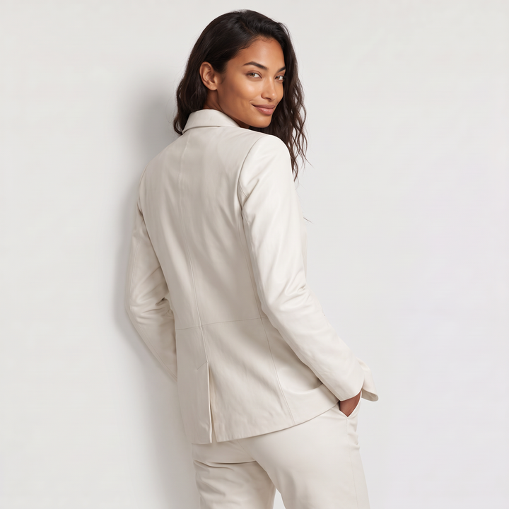 Women's Classic Wool Blend Tailored Single-Button Blazer
