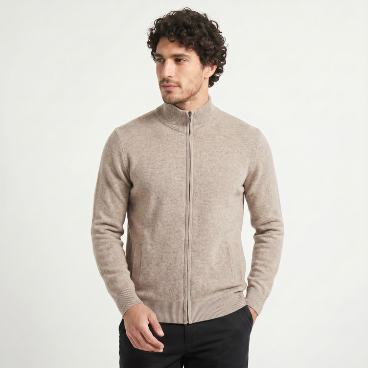 Men's Classic Wool Zip-Up Cardigan