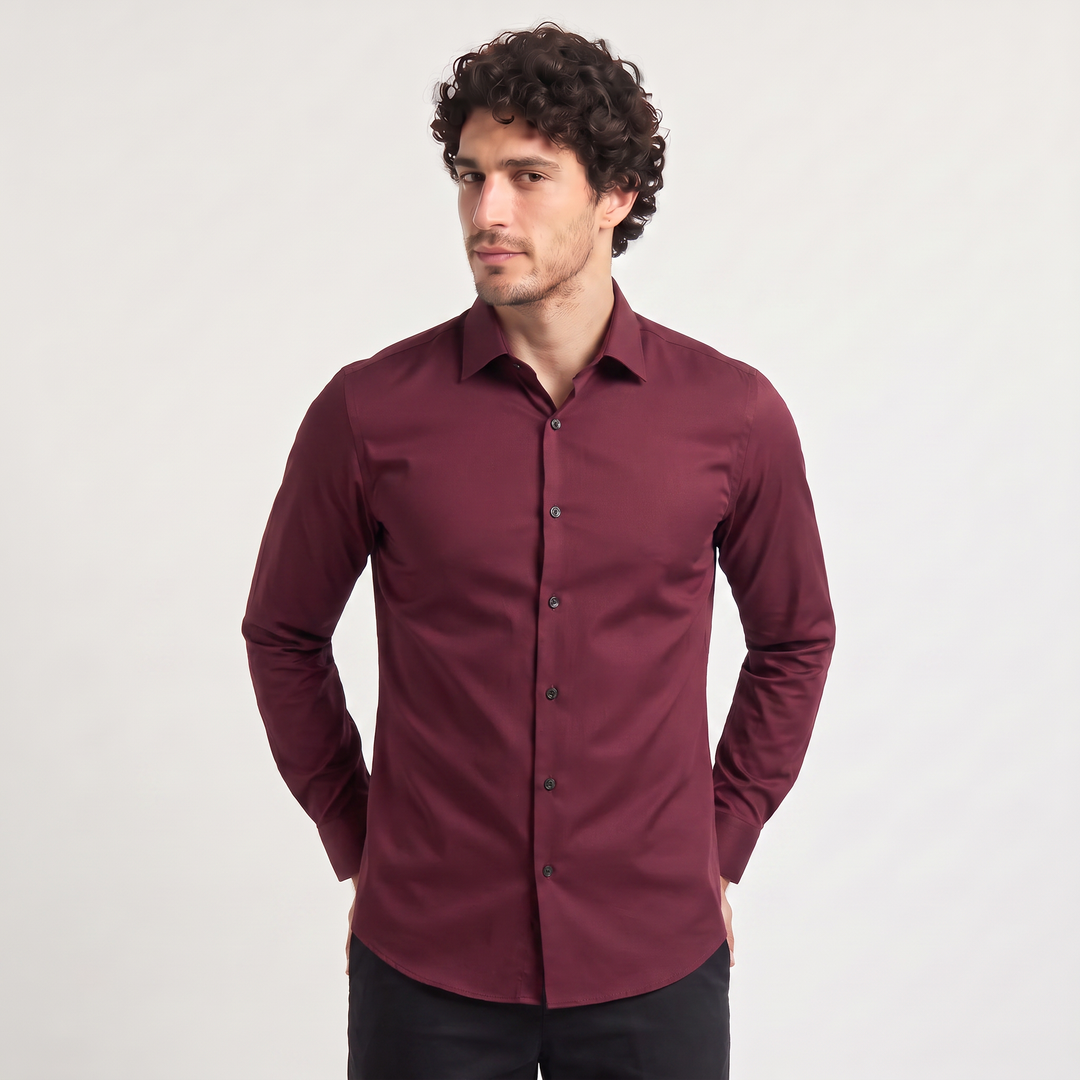 Men's Classic Slim-Fit Cotton Dress Shirt