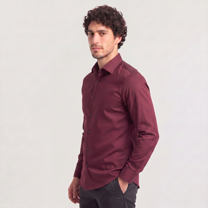 Men's Classic Slim-Fit Cotton Dress Shirt
