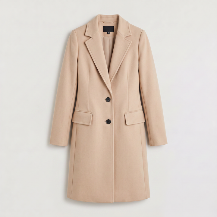 Women's Classic Wool Blend Long Single-Breasted Coat