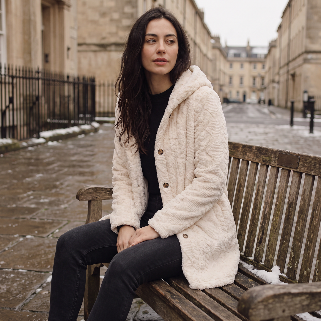 Women's Casual Hooded Teddy Fleece Cardigan