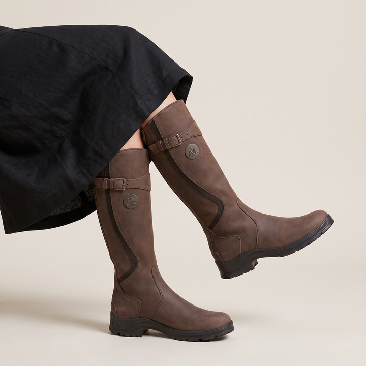 Women's Classic Waterproof Leather Knee-High Riding Boots
