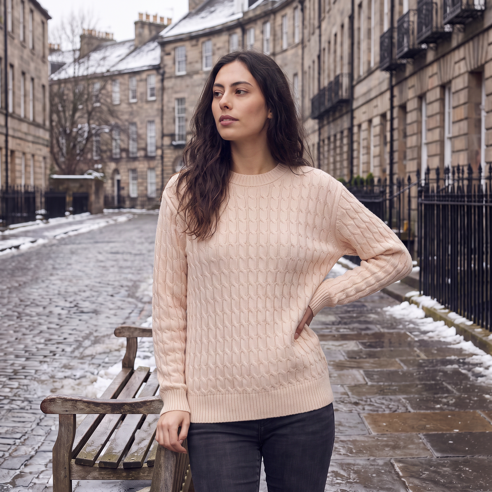 Women's Casual Wool Oversized Cable Knit Jumper