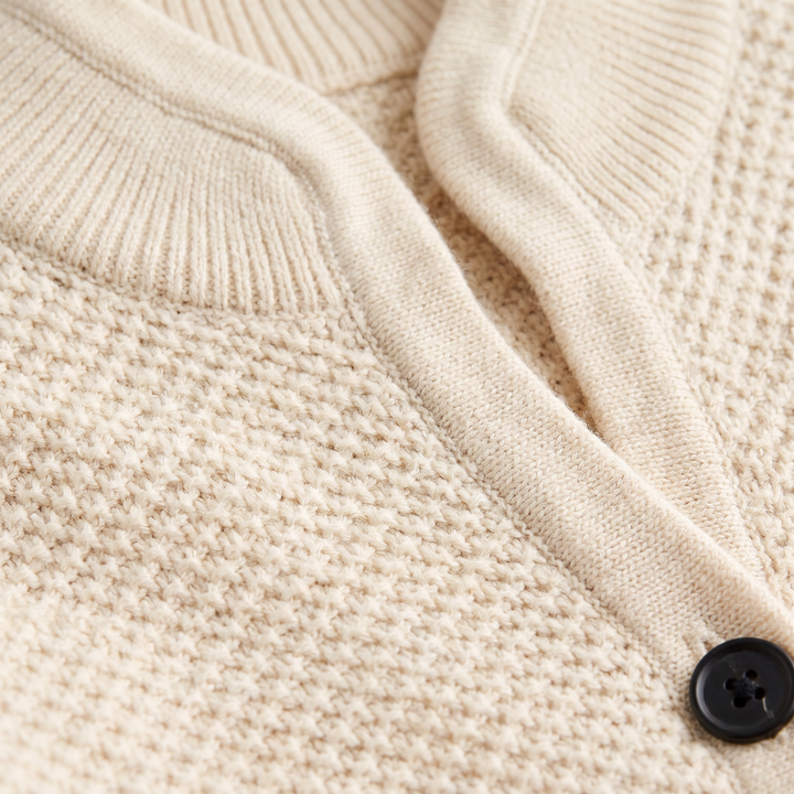 Women's Casual Textured Knit Stand Collar Cardigan