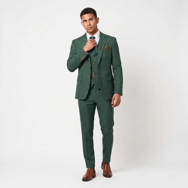 Men's Classic Lightweight Linen Three-Piece Suit