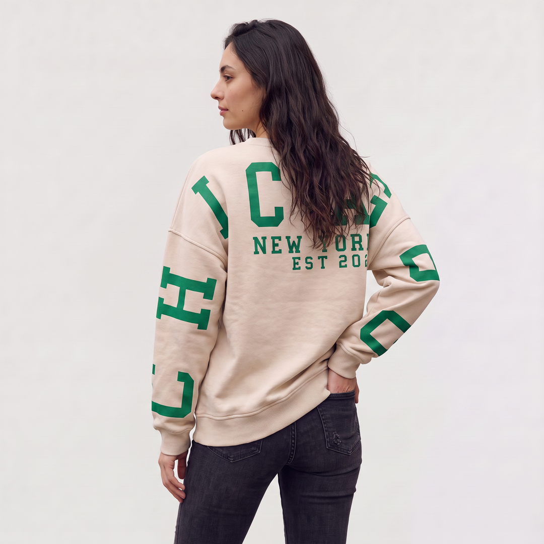 Women's Oversized Cotton Blend Varsity Jumper