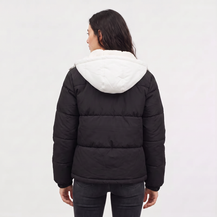 Women's Casual Sherpa-Lined Hooded Puffer Jacket
